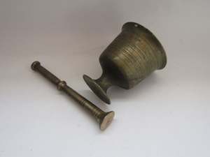 Mortero y Maja de latón y hierro populares, accesorios de cocina para restaurante en casa, herramientas para hierbas y especias, molinillo de Medicina de granito, triturador 2024 - Product Image 2