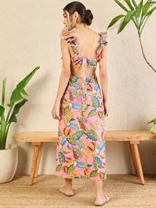 Vestido de niña de algodón indio hecho a mano para fiestas de cumpleaños bodas vestido bohemio elegante sin mangas personalizado ecológico ODM - Product Image 3