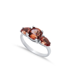 8x8mm ovale Sultanite et ronde CZ Cluster Ring Rhodium Plaqué fait à la main 925 bijoux en argent sterling pour acheteur en gros - Product Image 1