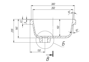 Lavabo rettangolare quadrato in ceramica 400x385 mm, da incasso sottopiano, finitura superiore eccellente, levigato a macchina, Made in Italy - Product Image 5