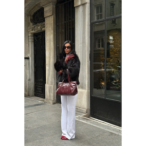 Abrigos Cortos de Piel Sintética Negra para Mujer - Product Image 4