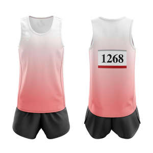 Uniformes profesionales para corredores, transpirables, hechos a medida, precio al por mayor, ropa para correr, camiseta sin mangas con cuello en U, conjuntos para correr - Product Image 2