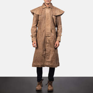 Manteau en cuir marron pour homme Macho - Product Image 4