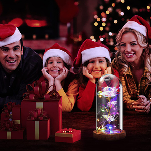 Regali per la festa della mamma Bella <span class=keywords><strong>scatola</strong></span> di rose Galaxy San Valentino Fiore di rosa <span class=keywords><strong>in</strong></span> cupola di vetro con LED - Product Image 3