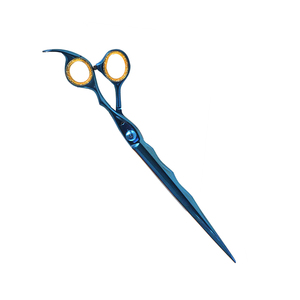 Tijeras de aseo para mascotas de color azul titanio, cuchillas rectas afiladas, tijeras de pulido de espejo para diestros - Product Image 1