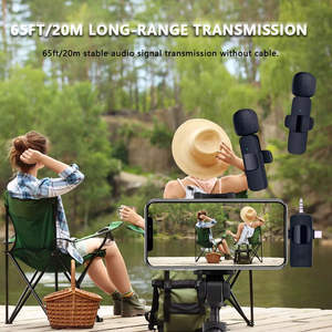 Microphone cravate sans fil 2 en 1 le plus vendu pour la vidéoconférence en direct, la création de contenu, portable, prix bas - Product Image 6