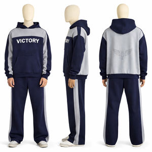 Nouveauté Ensemble survêtement jogging pour homme bleu marine et gris, survêtement streetwear personnalisé - Product Image 1