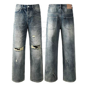 Pantalons jeans strass style unique sur mesure pour hommes à vendre Pantalons jeans strass personnalisés avec votre propre design - Product Image 1