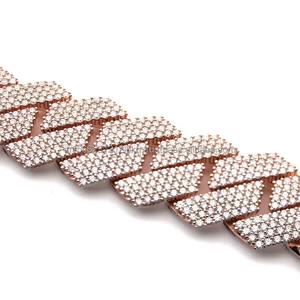 สร้อยคอคิวบันลิงค์ชุบทองคำแท้ 18K ประดับเพชรโมอิสซาไนต์ VVS ระดับพรีเมียม ได้รับการรับรองจาก IGI  ทำจากเงินแท้ 925 สำหรับทั้งชายและหญิง - Product Image 2