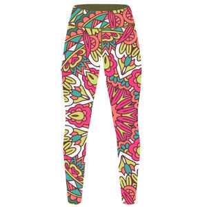 Mallas de Yoga de cintura media de cintura alta para mujer, Color sólido, estampado gráfico, bordado por sublimación, pantalla, Impresión Digital de punto - Product Image 6