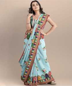 Style Bollywood nouvelle broderie de vêtements de fête à la mode avec miroir travail belle couleur rouge Saree avec chemisier uni non cousu ApparelGarment - Product Image 3