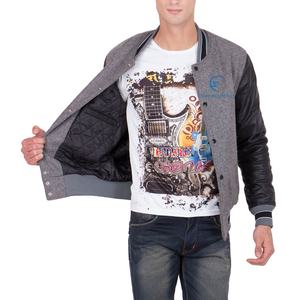 Chaqueta Universitaria de Cuero Estilo Streetwear Más Vendida para Hombre, Chaqueta Universitaria con Mangas de Cuero y Logotipo Personalizado, Servicio OEM - Product Image 5
