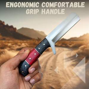 Couteau de cow-boy à lame fixe en acier à haute teneur en carbone 1095 fait à la main avec manche en bois exotique et gaine en cuir personnalisable OEM - Product Image 5