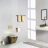 Luxe Or Noir Salle De Bains Robinet Lavabo Douche wc Ensemble Sanitaire Suite Fabricant Toiletts Équipement Produit Mur Toilette