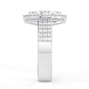 แหวนแต่งงานทองคำชมพูเข้มประดับมอสซาไนต์ทรงมาร์คีส์ 1.50 กะรัต พร้อมดีไซน์วงแหวนแบบ Halo สำหรับผู้หญิง - Product Image 4