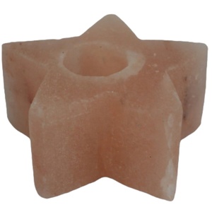 Elegancia en cada estrella brillante: portavelas de sal en forma de estrella rosa claro del Himalaya de Sian Enterprises - Product Image 4