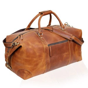 High Quality Vintage <b>Leather</b> <b>Duffle</b> <b>Bag</b> Stylish Handmade Luxury Weekender Travel <b>Bag</b> with Custom Logo Durable Zipper Closure - Product Image 1