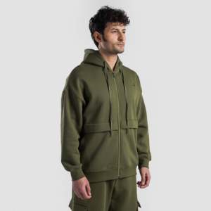 Sudadera con Capucha GAI Cargo Estilo Hip-Hop, 100% Algodón, Felpa Francesa, Diseño con Cremallera, Color Verde Camuflaje, Tallas XL a 6XL - Product Image 3