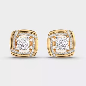 IGI CERTIFIED 18k Solid <b>Gold</b> Diamond <b>Stud</b> Wedding Engagement Gift Lab Grown Diamond <b>Earring</b> for Women - Product Image 2