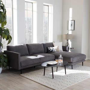 Sofá Esquinero en Forma de L Contemporáneo SFL68009 con Cubierta de Tela y Base de Metal - Product Image 3