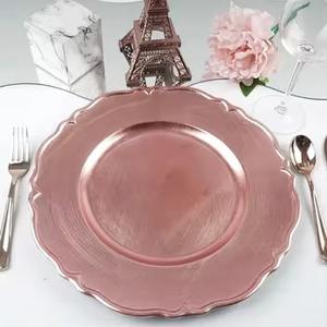 Plaque de chargeur en métal or rose écologique pour la cuisine à domicile Décoration élégante d'événement de mariage pour l'hôtel - Product Image 6