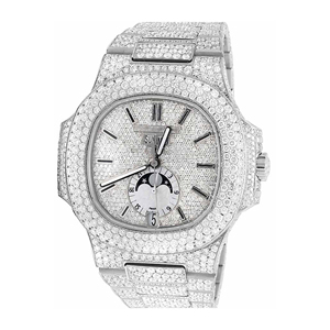 Montre en acier inoxydable sertie de moissanite et de quartz, style tendance - Product Image 3
