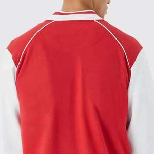 Veste bomber de baseball d'hiver slim style urbain, manches en cuir de poisson, garniture en peau de mouton, fermeture à bouton unique, tricotée, haute qualité - Product Image 5