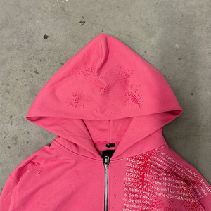 Fabricants de vêtements, sweats à capuche zippés pour hommes, 100% coton, French Terry, lavage à la pierre, coupe ample, délavé à l'acide, effet délavé au soleil - Product Image 3