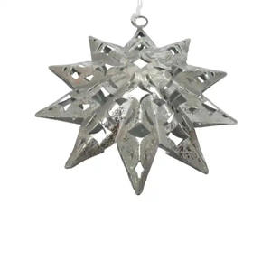 Estrella colgante gris mate hecha a mano para sala de estar, acabado de hierro metálico decorativo navideño para decoración del hogar - Product Image 6