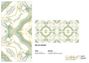 Carreaux en porcelaine brillants finition marbre doré 600x1200mm Vitrifiés Antibactériens Résistants à l'usure pour usage intérieur Hôtels - Product Image 4