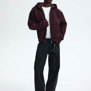 Sudadera con Capucha y Cremallera para Hombre, de Invierno, Lisa, de Primera Calidad, Corte Regular, 100% Algodón, Felpa, Transpirable, Ropa Urbana, Venta al Por Mayor - Product Image 3