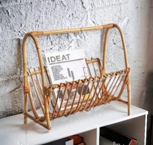 Hot Wholesale Handmade Rattan Magazine <b>Holders</b> Racks Best Home Decor Metal Storage Organization for Living Room Hall or Hotels - Product Image 2