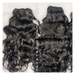 100% Export Quality Natural Wave Double Drawn High Quality Remy Virgin <b>Cheap</b> Indian Human Hair <b>Extensions</b> - Product Image 2