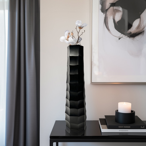 Vase à fleurs en aluminium vintage, artisanat antique pour les décorations de Noël, de mariage, de Pâques ou d'anniversaire, vase à fleurs noir - Product Image 2