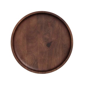 Tabla redonda de madera para quesos y plato para servir pizza, mesa para servir comida, cargador, Plato decorativo, MOQ 100 piezas - Product Image 4