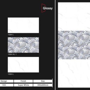 Carreaux muraux en céramique modernes 300x600mm pour salle de bain et cuisine, finition brillante mate effet sucre, design mural intérieur luxueux - Product Image 1