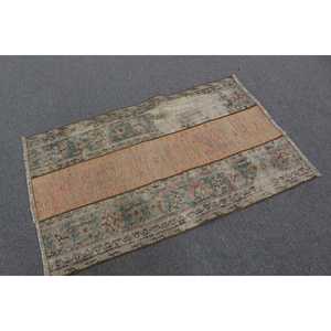 2.8x4.4 ft Vintage Rug, Turkish Rug, <b>Brown</b> Abstract <b>Wool</b> Rug - Product Image 1