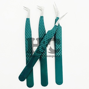 Venta al por mayor Pinzas Mink Smooth Handle Pinzas de pestañas de acero inoxidable de primera calidad Pinzas de extensión de logotipo sostenibles - Product Image 2