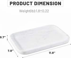 Plateau de rangement classique en céramique, finition marbre, portable, multifonction, passe au lave-vaisselle, pour salon, salle de bain, cuisine et commode - Product Image 2