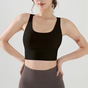 Femmes 2024 respirant trois couches sport soutien-gorge haut sans couture creux dos Yoga gilet pas d'anneau en acier Simple course antichoc gilet - Product Image 1