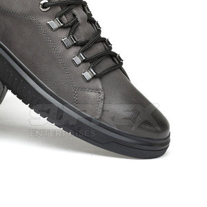 Custom Color Solid Genuine <b>Leather</b> Lace-Up Lightweight Mens Lifestyle <b>Sneakers</b> Soft Sole Comfortable Walking Casual - Product Image 4