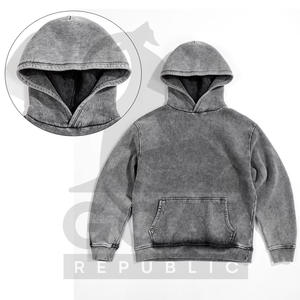 Nouveauté Arrivée récente Hiver Casual Acid Wash Personnalisé Hommes Polaire Streetwear Coupe régulière Coton mélangé Sweats à capuche Adultes - Product Image 5