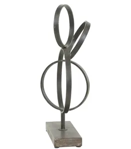 Sculpture en métal décorative, sculpture en métal tendance mondiale, ornement de table rond poli, décoration moderne pour la maison, cadeau de mariage - Product Image 3