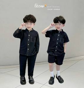 Haute qualité Beemo 100% coton 2 pièces col rond Denim jean bébé garçons manches longues/courtes hiver Streetwear durable 1-7 ans - Product Image 5