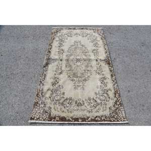 Tapis turc vintage de grande surface classique 37x67 pieds Beige marron Patchwork Design laine matériau Latex pour les adolescents Rectangle couloir - Product Image 1