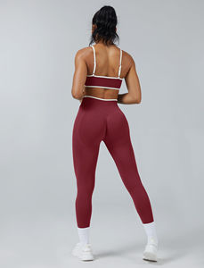 Conjuntos Deportivos Casuales de 2 Piezas para Mujer, Secado Rápido, Top de Yoga y Pantalones Cortos, Spandex/Algodón, Ecológico, Sólido, Transpirable, Ajuste Regular - Product Image 3