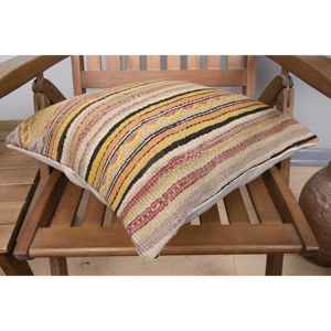 Oreiller en laine Kilim Beige de luxe 18x18 pouces motif moelleux Vintage avec imprimé rustique plume tissée oreiller d'accent de literie de Noël - Product Image 4