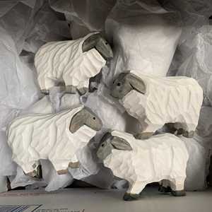 Sculpture en bois de mouton en laiton faite à la main YEEYAYA, figurine en bois sculpté, lampe, figurines en bois, design unique sculpté à la main - Product Image 4