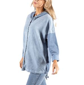 Sudadera con Capucha Estilo Acid Wash para Mujer, con Cierre, 400GSM, Algodón Casual, Fabricante OEM de Marca Privada Personalizada - Product Image 2
