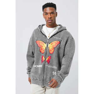 Sweats à capuche zippés et sweats-shirts pour hommes de haute qualité 100% coton saison d'hiver motif 3D personnalisable fabriqué au Pakistan - Product Image 1